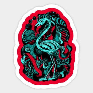 Turqred Lost Flamingo Sticker